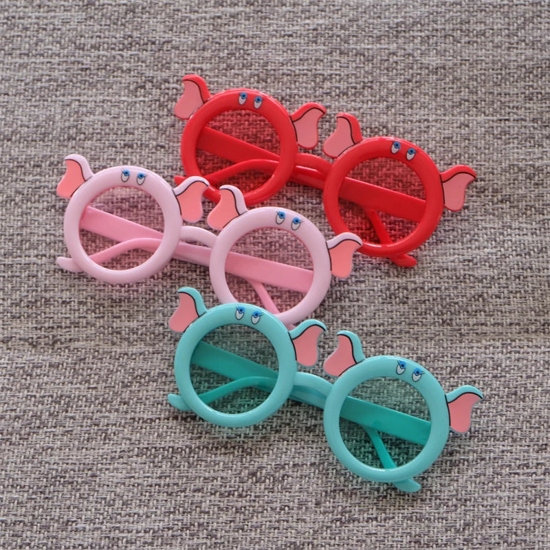 Fashion Trends Cute Cartoon Little Elephant Girls Kids Sunglasses UV400 Protection Acrylic Lenses PC Green Yellow Purple Red