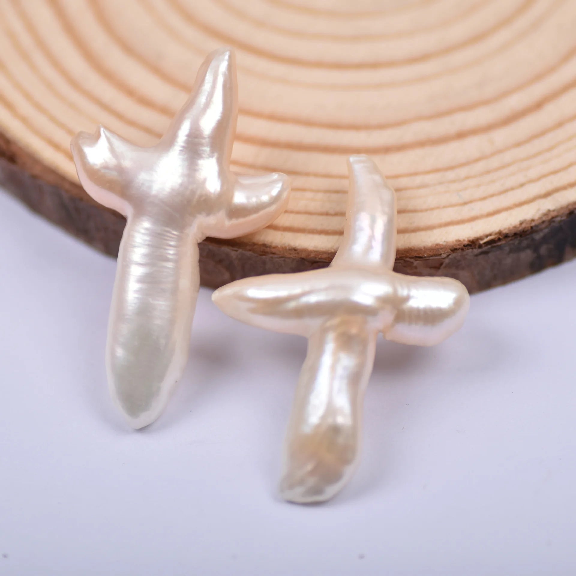 Diy Accessories Irregular Baroque Cross Shape No Hole Loose Pearls Freshwater Pearls Wholesale