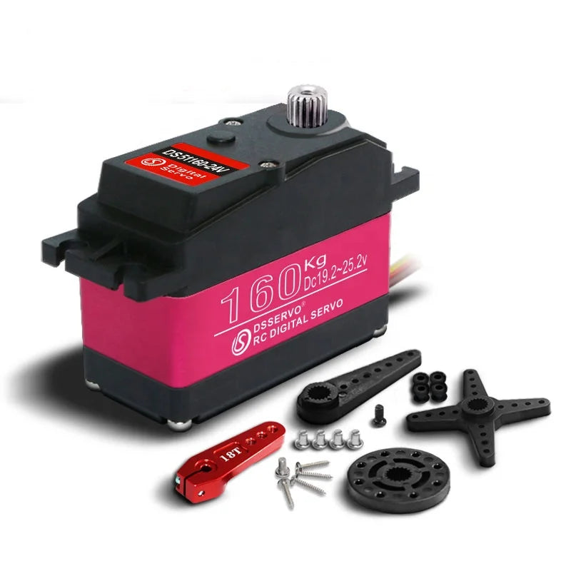 Waterproof 160KG High Torque 24V Digital Metal Gear Robotic Servo DS51160 Motors for 1/5 RC Car Baja Robot
