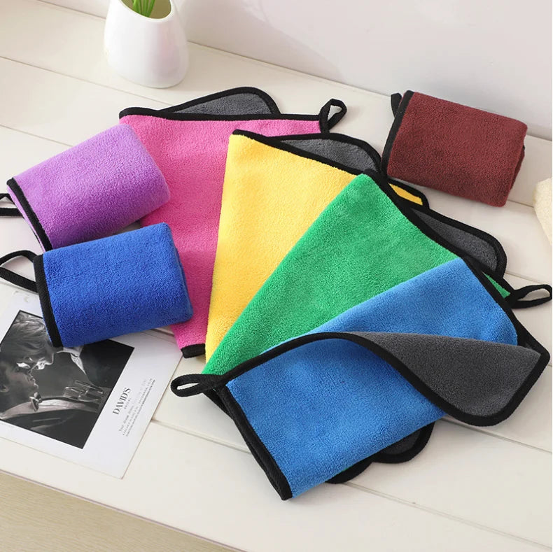 Custom Logo Extra Thick Coral Fleece Car Cleaning Towel Microfiber Towel for Car Drying Towel