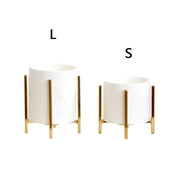 Style Fashion Storage Makeup Brush Cup Holder Ceramic Private Label With Stand Metal
