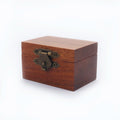 Poya Custom Small Solid Mahogany Wood Wooden Gift Ring Box With Hinged Lid