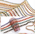 Wholesale SS6 Gold Bottom Claw Chain Crystal Rhinestone Cup Chain DIY Clothing Wedding Decoration Diamond Crystal Chain Trim