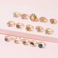 Wholesale Custom Adjustable Anxiety Fidget Spinner Rotatable Butterfly Heart Windmill Daisy Flower Blue Eye Zircon Women Ring