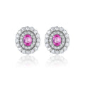 Fine Jewelry 925 Sterling Silver Rhinestone Zircons Stud Earrings Women Fashion Retro Geometric Oval Shape Diamond Earrings