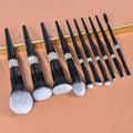 Wholesale No Logo 14 Diamond Black Makeup Brush Set Soft  Synthetic Makeup Brush Set Private Label
