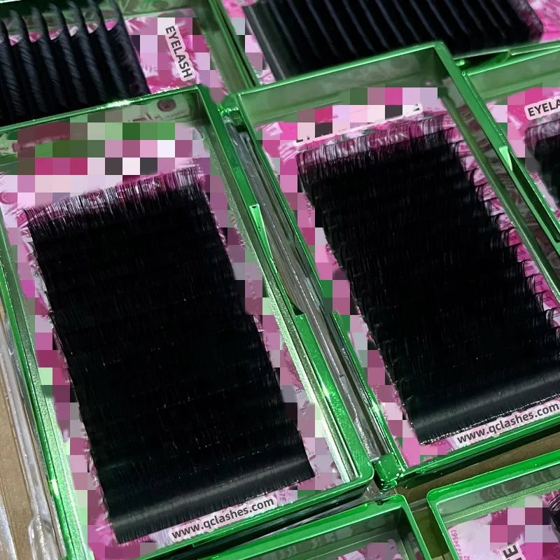 Soft Fluffy CC D Curl Volume Eyelash Extension Trays Dark Matte Black Individual Mink Cashmere Eyelash Extensions Private Label