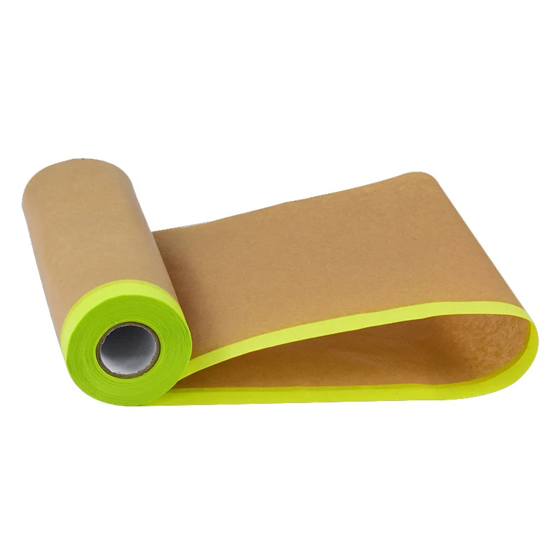 Customized Thickness Car Paint Pre Taped Kraft Paper Car Spray Automotive Painting Covering Auto Protective Paint Masking Film