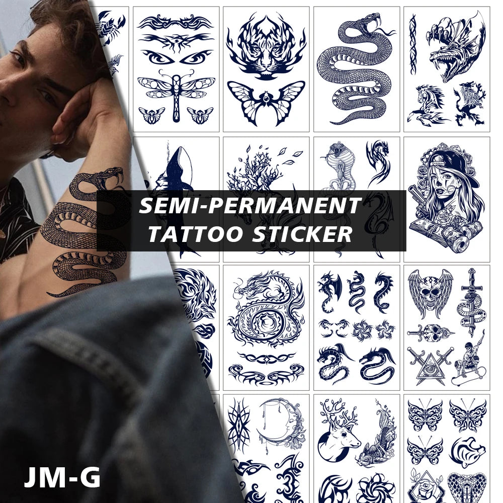 Factory Stock A3 Juice Genipin Temporary Tattoo Sticker Art Paper 2 Weeks Semi Permanent Printing Process
