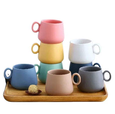 High Quality  Coffee Mug Ceramic Milk Latte Cup   Creative Matte Pure Color Coffe Mugs