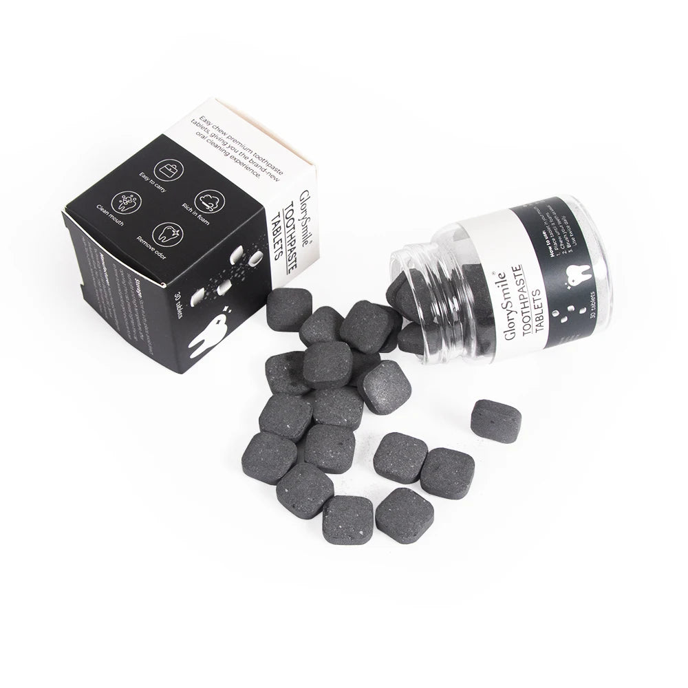 Natural Toothpaste Tablets Charcoal Whitening Teeth 60 Pcs Soild Toothpaste Halal Certified