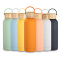 Custom Wooden Cover Insulated Vacuum Flask with Handle for Outdoor Sports
