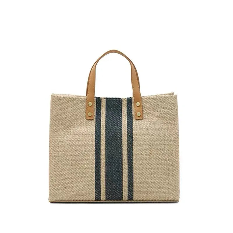SG0526 Korean Woman Carrying Briefcase Business Bag Striped Large Capacity square Canvas Tote Bag Customized Custom logo