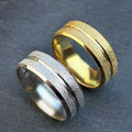 DAIHE Wholesale Fashion Frosted Couple Ring Stainless Steel Valentine Gift Jewelry Ring for Women Men