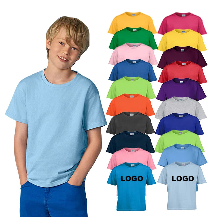 Logo Customize Blank Plain T-Shirt for Kids Fashion Tee  Kids Plain t Shirts 100% Cotton