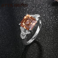 4.0CT Princess Cut Sultanite Diaspore Gemstone Ring Sterling 925 Silver Jewelry Ring Anniversary Wedding Bride