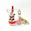 Innovative Modern Acrylic Blank Snowflake Merry Christmas Keychain for Children Gifts Milk Tea Cup Shaped