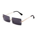 STY3468 Hot Sale Vintage Fashion Blue Lens Rimless Sunglasses Women Men Designer Retro Trendy Frameless Rectangle Sun Glasses UV