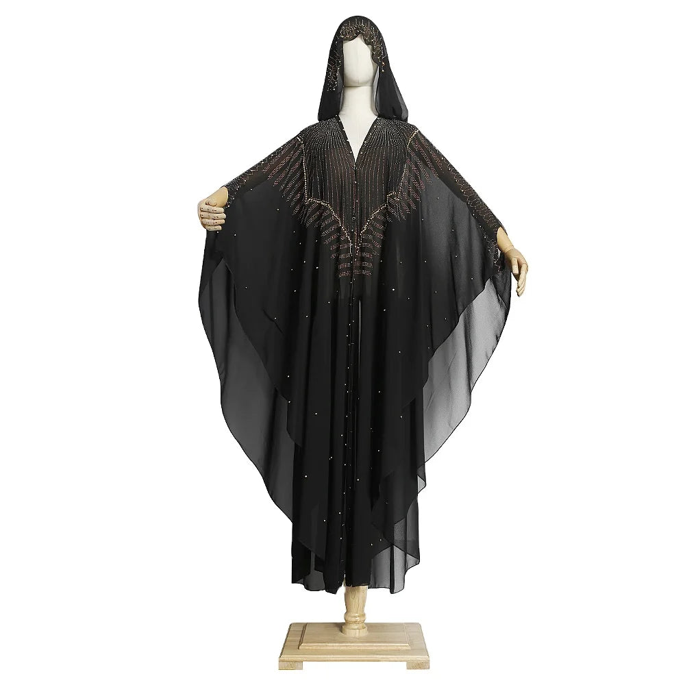 2024 Casual Design New Hooded Oversize Robe Bat Sleeve Women Dubai Abaya Muslim Dress
