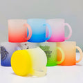 Topjlh Wholesale Sublimation Blanks 11oz Frosted Gradient Color Glass Mug Customized Printed Surface with Handle for Coffee