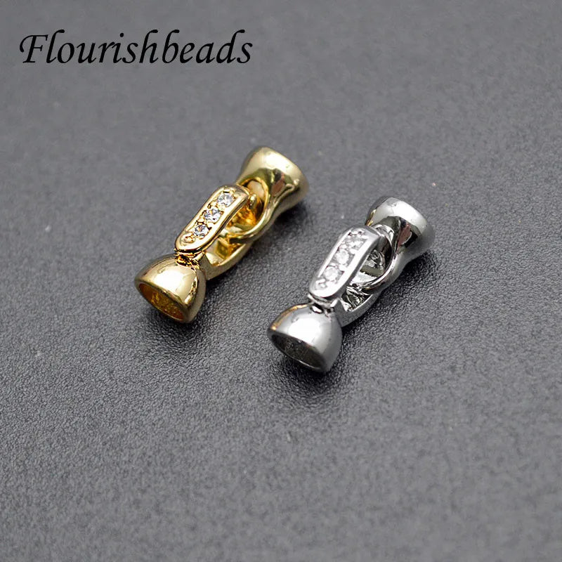 High Quality Accessories 18K Gold Plated CZ Setting Openable Clasp for Bracelet Necklace Making Findings