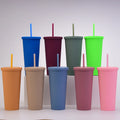 Customized 22oz Double Wall Plastic Tumbler Cups Wholesale Skinny Water Tumbler Acrylic Tumblers with Straw and Lid