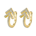 Heart Butterfly 18K Gold-plated Brass Cubic Zirconia Trendy Wedding Clip-on Earrings Simple Geometric Design