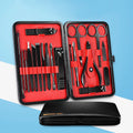 Premium Quality Black Coating Stainless Steel Manicure Set 18 PCS With PU Leather Case