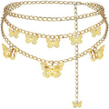 SSeeSY Fashion Versatile butterfly Multi-layer Body Belly Chain Trend Hollow Pendant Decorative Gold Plated Waist Jewelry Chain