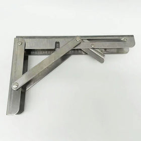 Heavy-Duty Stainless Steel Collapsible Shelf Bracket Space-Saving Metal Bracket for Bench or Table