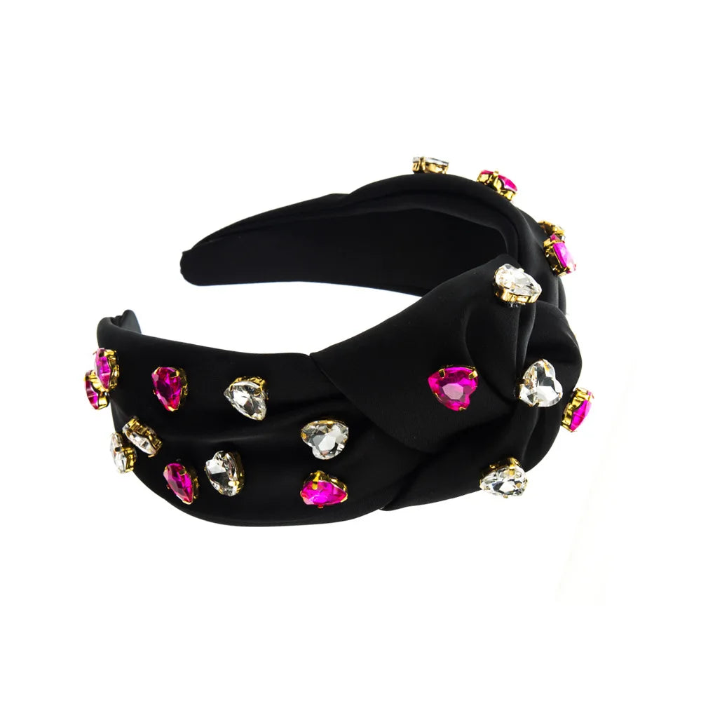 Wholesale Fashion Women Knotted Headbands Girls Wide Crystal Hairband Hair Accessories