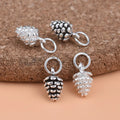 Cute 925 Sterling Silver Small Pine Cone Charm Pendant Antique Silver Pine Cone Pendant for Necklace Bracelet Accessories