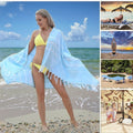 36x71inch Lightweight Travel Turkish Tropical Beach Towels Quick Dry Sand-Free Oversized Bath Pool Swim Towel Striped Vacation