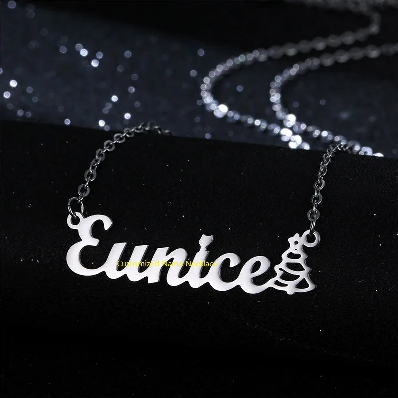 Hot Selling Stainless Steel DIY English Letter Necklace Custom Name Family Members Personalized Fashion Jewelry Necklace