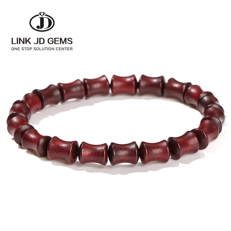 LINK JD GEMS Unisex African Rosewood Bead Vintage Lucky Bangles Jewelry Bracelet for Anniversary