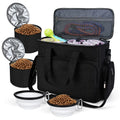 Pet Supply Travel Tote 2 Built-In Bowls Food Storage Organizer Portable Multi-Pocket Bag for Dog Food Travel Essentials