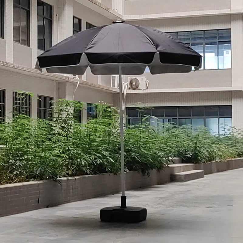 2M Modern Outdoor Cafe Hotel Dining Advertising Sun Shade Middle Pole Steel Frame Polyester Beach Parasol Park Gym Height
