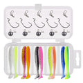 New Lifelike Fishing Lures Kit With Jig Heads Fishing Bait Worm Soft Bait Soft Plastic Tube Hook