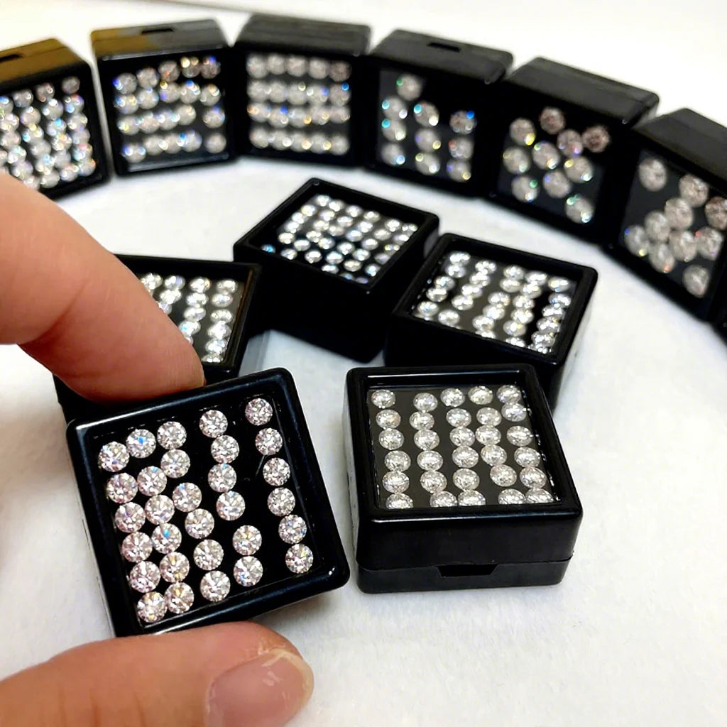 Wuzhou VVS Shiny White Moissanite Round Brilliant Cut Moissanite of D Colour for Jewellery Making