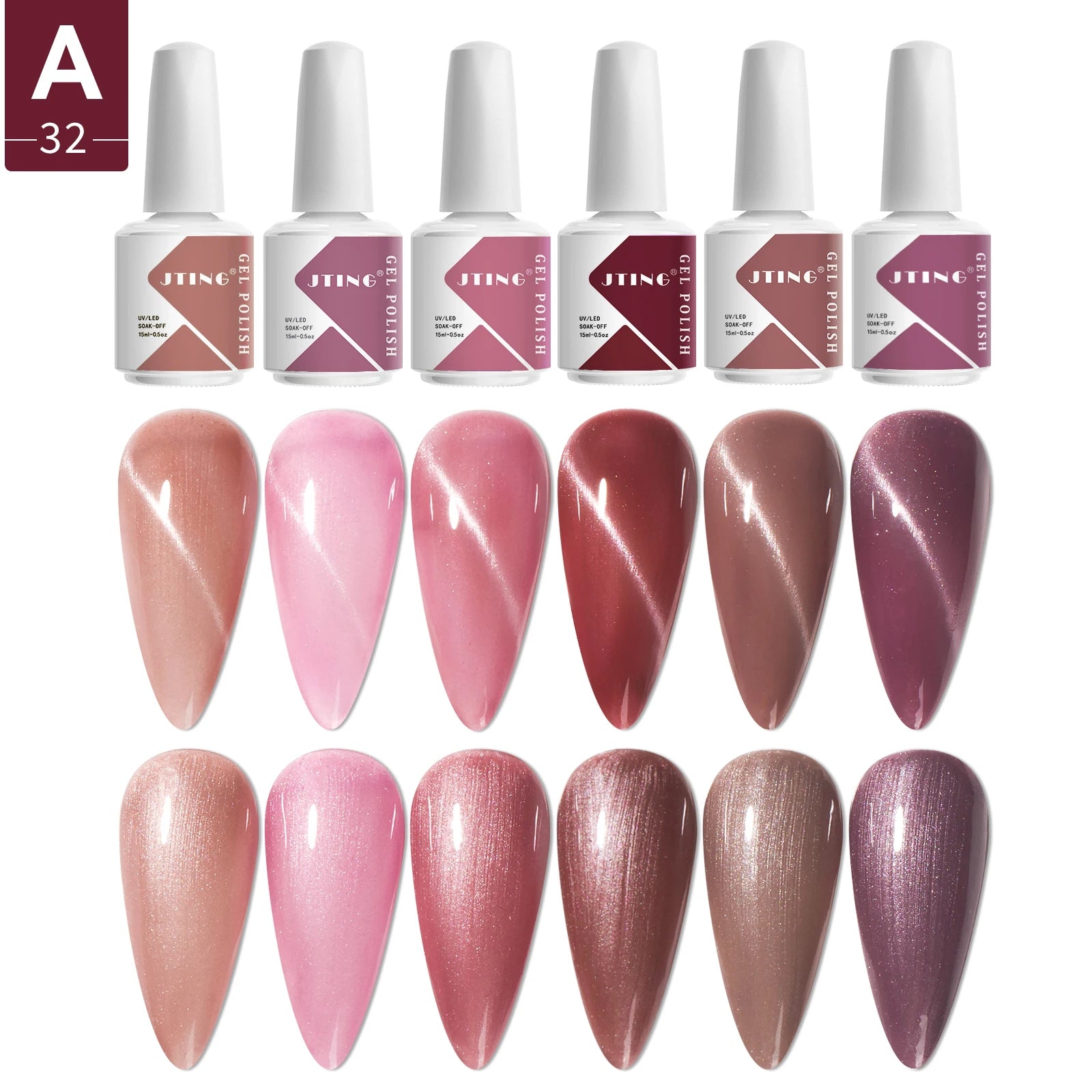 JTING Nail Supplies Custom Private Label Hema Free Gel Polish Oem Nail Products Salon Mixed 6color Set Uv Nail Gel Polish