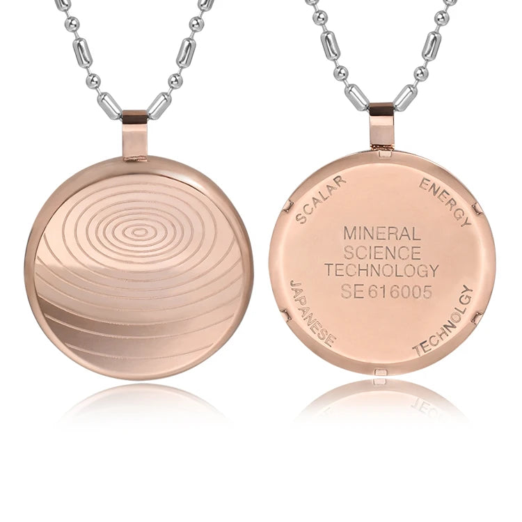 Gold Plated Classic Ball Shape Custom Logo Far Infrared 4in1 Quantum Energy Stainless Steel Pendant for Men Women Children's