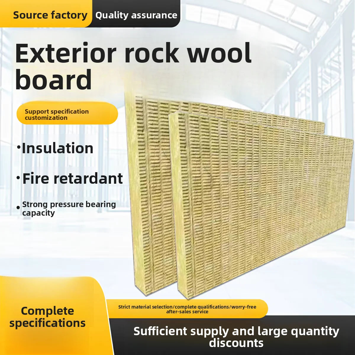 Modern Design Eco-Friendly Fireproof Rock Wool Board New Insulation Exterior Outdoor Wall