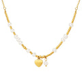 JOOLIM Ready to Ship High End Stainless Steel Heart Pendant Beads String Imitation Pearl 18k Gold Plated Necklace