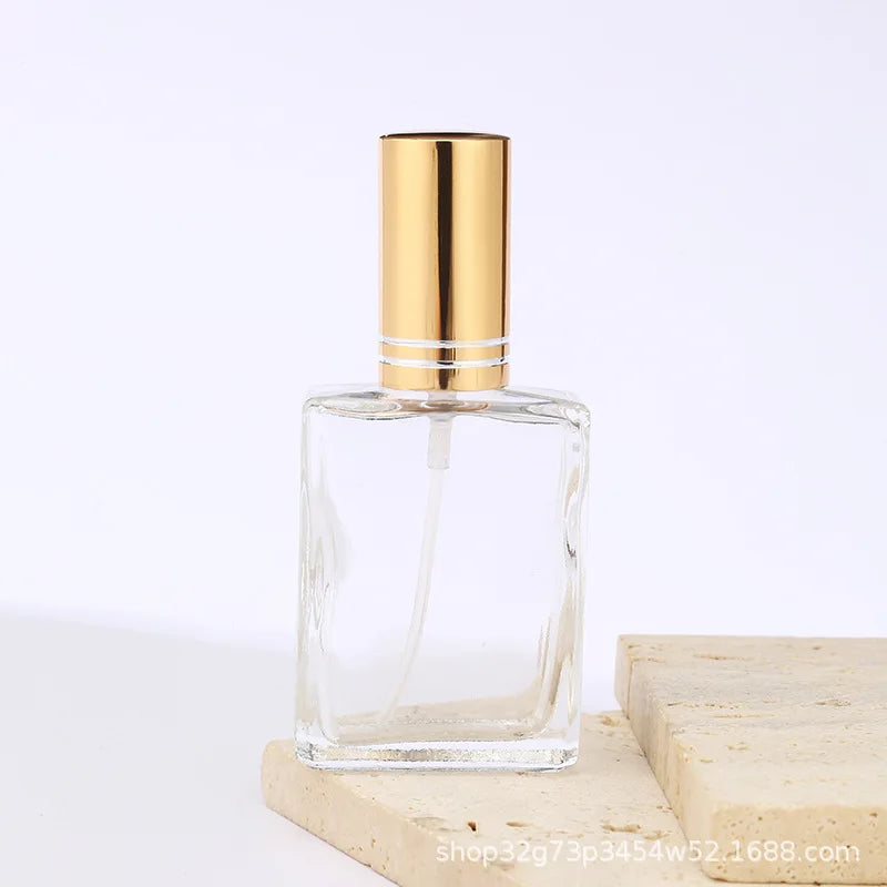 Refillable Mini Perfume Bottle Empty Glass Perfume Atomizer Bottle Fragrance Bottles with Gold Lid