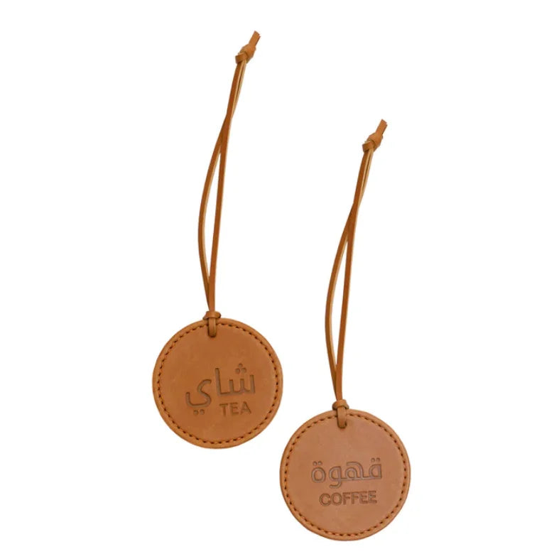 PU Leather Arabic Coffee Tag Tea Label Tag Leather Marks for Jug  Leather Name Tag for Dallah