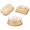 Bamboo Food Preservation Cover Cake Pan Dust Proof Display Kitchenware Bamboo Tray  Set Storage Box PS Cover