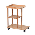 Wholesale Modern 3-Tier Movable Bamboo Bed SideTable Snack Coffee Tray Kitchen Storage Cart Sofa Table