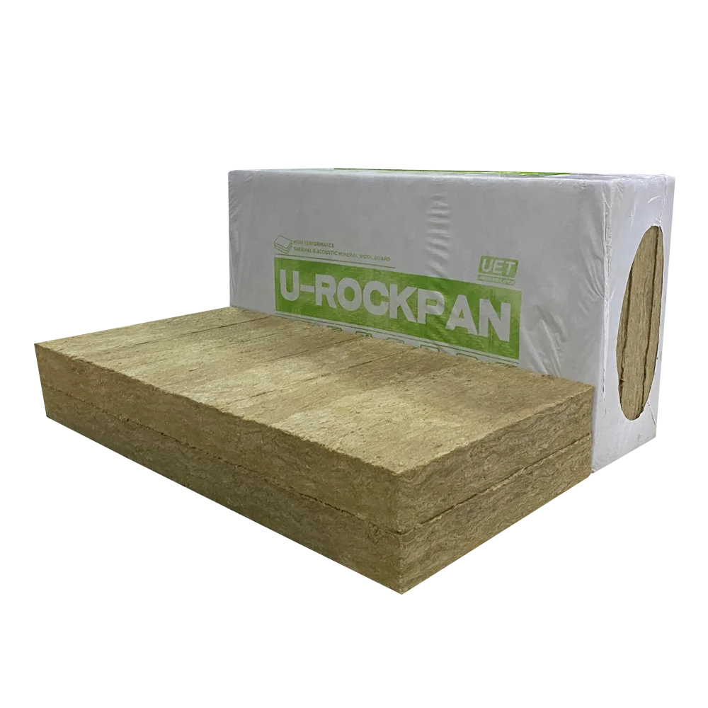 Mineral Basalt Rock Wool Thermal Insulation 100kg/m3 50mm 75mm 100mm U-Rockrol Rock Wool Board Panel Slab