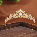 Cheap Wedding Bride Jewelry Hair Ornament Headband Girls Alloy Multi Color Crystal Tiara Rhinestone Crown