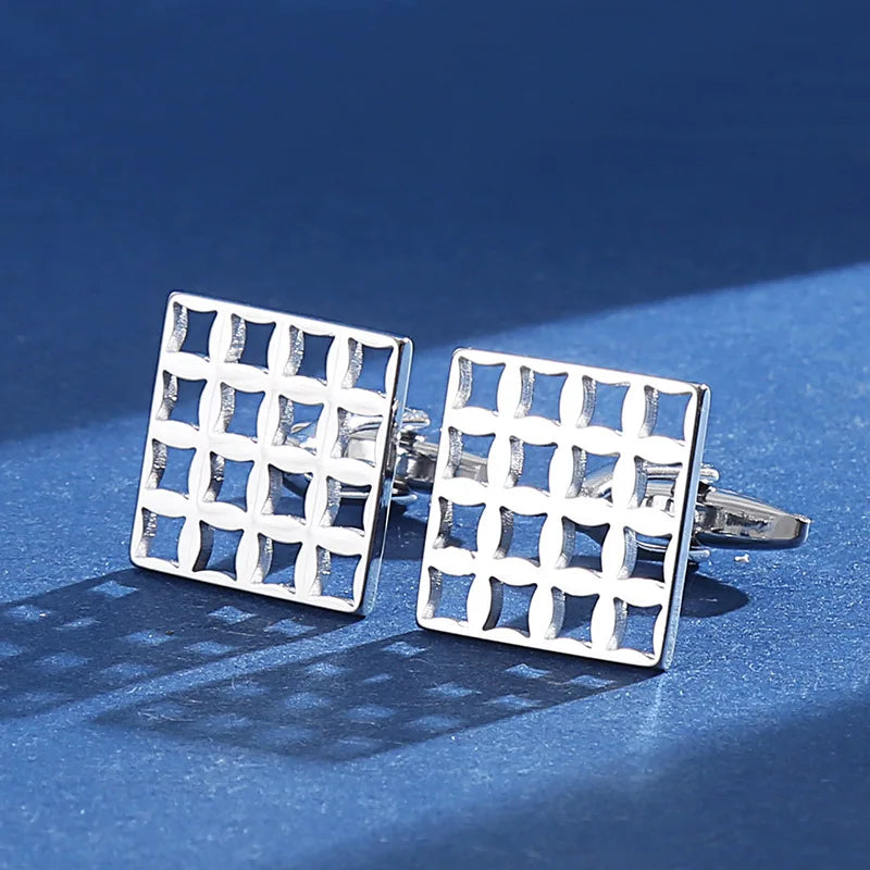 Hollowed Out Fashion Cufflinks for Men High-end Men's Shirt Personalized Geometric Cufflinks